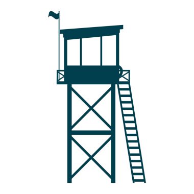Lifeguard Tower icon. Station beach building illustration style isolated