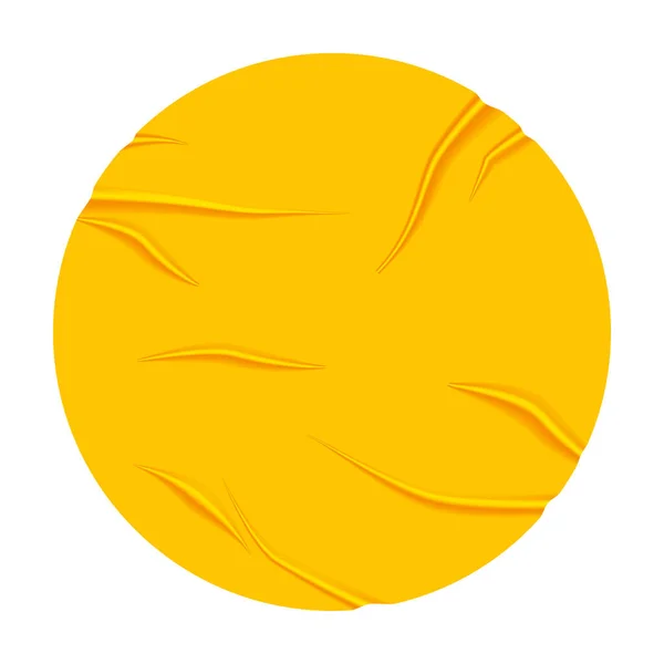Шаблон Склеенный Бумагой Реалистичным Эффектом Круглый Желтый Макет Клейкой Фольги — стоковый вектор