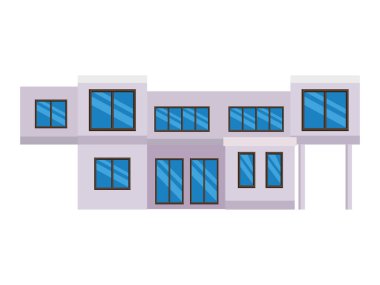 Modern House Villa geleneksel binası, gayrimenkul. Konak ev, daire, mimari konsept, vektör illüstrasyon düz çizgi film biçimi