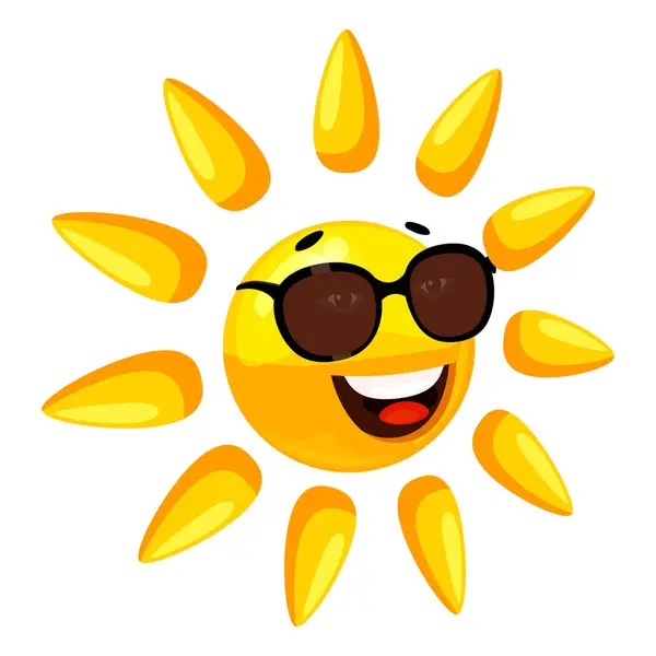 Sol Óculos Sol Personagem Smiley Desenho Animado Ícone Ilustração Vetorial Ilustrações De Stock Royalty-Free