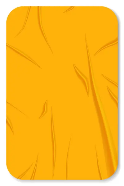 Modelo Papel Colado Com Rugas Efeito Realista Cartaz Amarelo Mockup Vetor De Stock