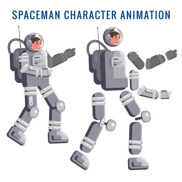 Constructeur Kit Spaceman Style Dessin Animé Parties Des Jambes Des Illustrations De Stock Libres De Droits