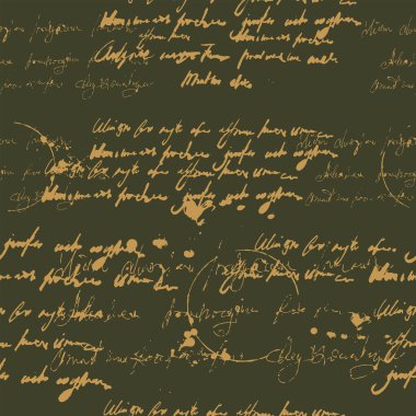 El yazısı okunaksız yazı mürekkebi, sıçrama, klasik dikişsiz desen. Okunamaz, mektup, şiir, aşk mektubu. Klasik doku arkaplan vektörü