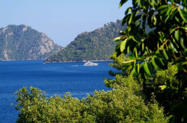 Marmaris 'teki Ege Körfezi' nin balkonundan bak.