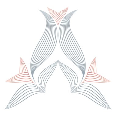 Çiçek yaprakları, çiçek süsü, dekoratif tasarım elementi. 