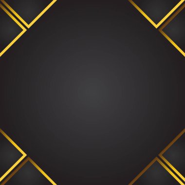 Abstract black background with golden floral ornament. Vector illustration for your design.