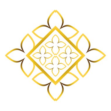 golden floral ornament illustration design element