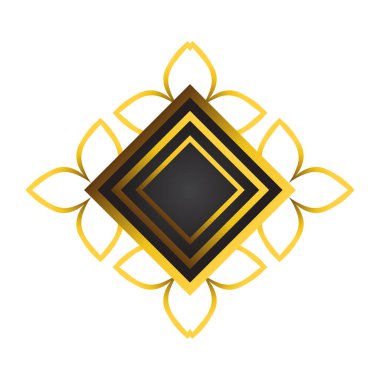 golden floral ornament illustration design element