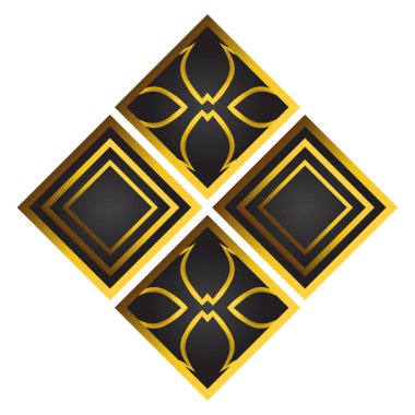 golden floral ornament illustration design element