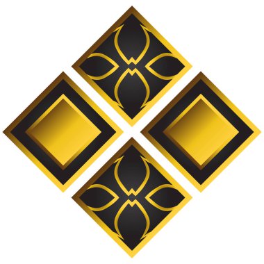 golden floral ornament illustration design element