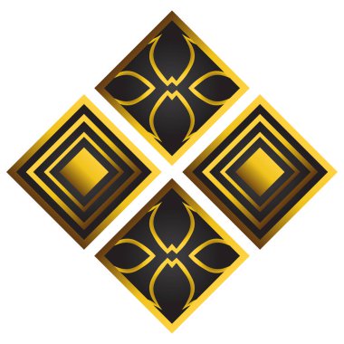 golden floral ornament illustration design element