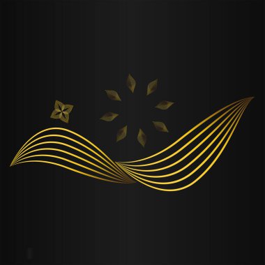 siyah zemin üzerine altın çiçek süsleme