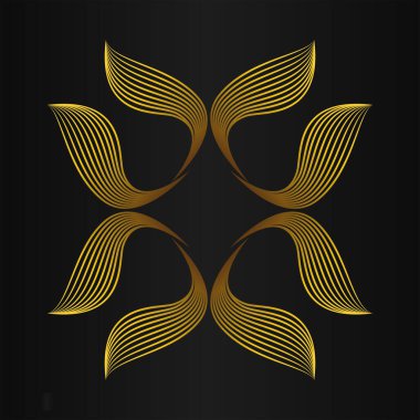 siyah zemin üzerine altın çiçek süsleme