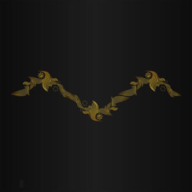 siyah zemin üzerine altın çiçek süsleme