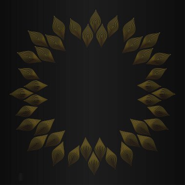 Siyah arka planda lüks altın çiçekli süs