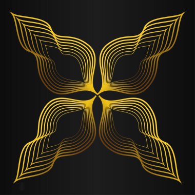 siyah zemin üzerine altın çiçek süsleme