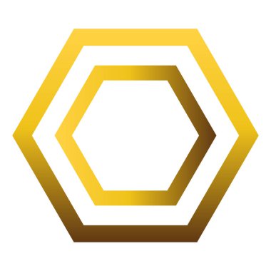 Beyaz arkaplanda izole edilmiş altın geometrik süs