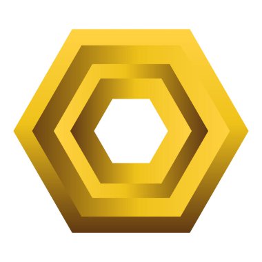 Beyaz arkaplanda izole edilmiş altın geometrik süs