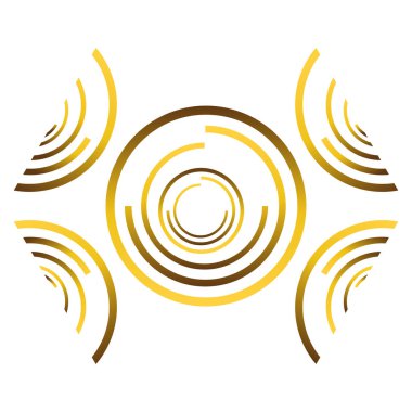 Beyaz arkaplanda izole edilmiş altın geometrik süs