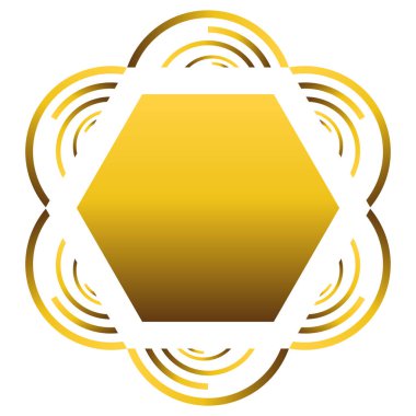 Beyaz arkaplanda izole edilmiş altın geometrik süs