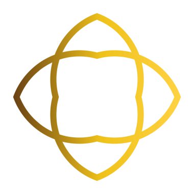 Beyaz arkaplanda izole edilmiş altın çiçek süsü