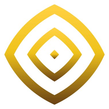 Beyaz arkaplanda izole edilmiş altın geometrik süs