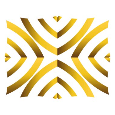 Beyaz arkaplanda izole edilmiş altın geometrik süs