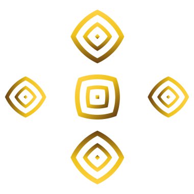 Beyaz arkaplanda izole edilmiş altın çiçek süsü