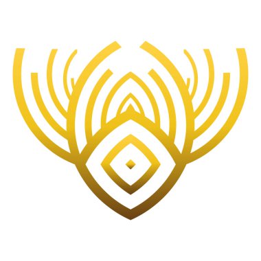 Beyaz arkaplanda izole edilmiş altın çiçek süsü