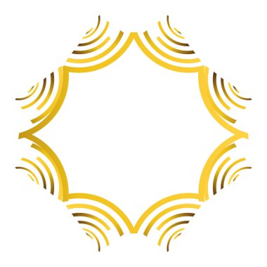 Beyaz arkaplanda izole edilmiş altın geometrik süs