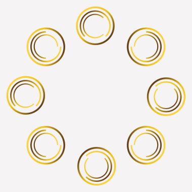 Beyaz arkaplanda izole edilmiş altın geometrik süs