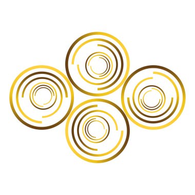 Beyaz arkaplanda izole edilmiş altın geometrik süs