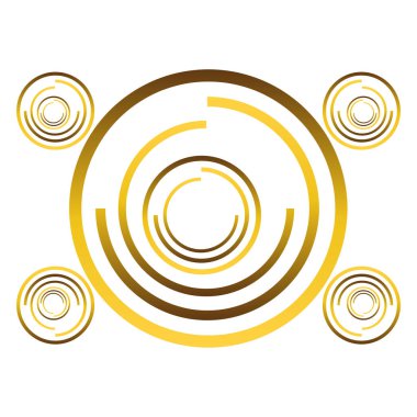 Beyaz arkaplanda izole edilmiş altın geometrik süs