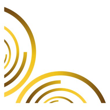 Beyaz arkaplanda izole edilmiş altın geometrik süs