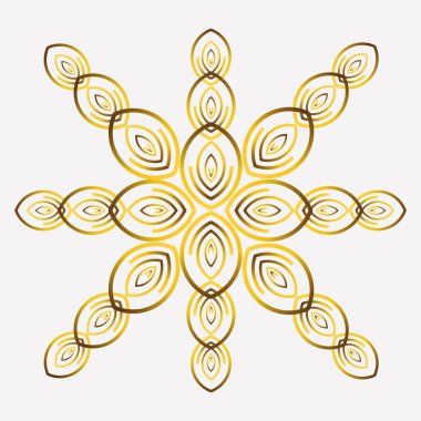 Beyaz arkaplanda izole edilmiş altın çiçek süsü