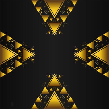 lüks altın geometri tasarımı siyah arkaplan üzerine