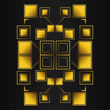 lüks altın geometri tasarımı siyah arkaplan üzerine