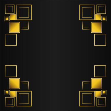 Altın çiçekli lüks siyah arkaplan.