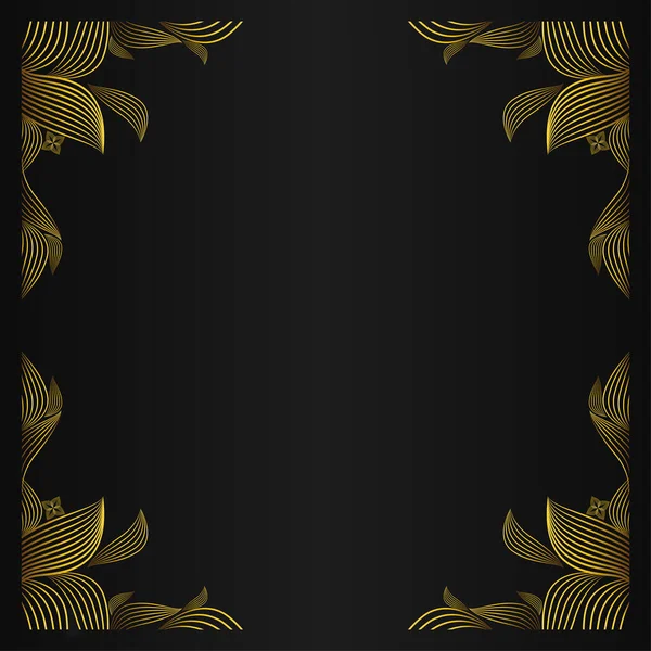 Роскошный Золотой Орнамент Черном Фоне — стоковый вектор