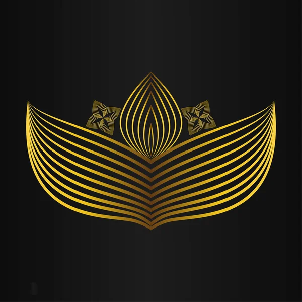 Роскошный Золотой Орнамент Черном Фоне — стоковый вектор