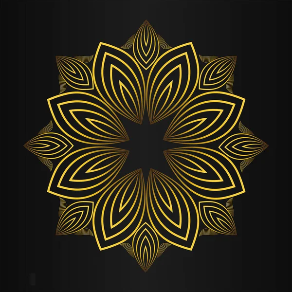 stock vector Luxury gold floral ornament on black background