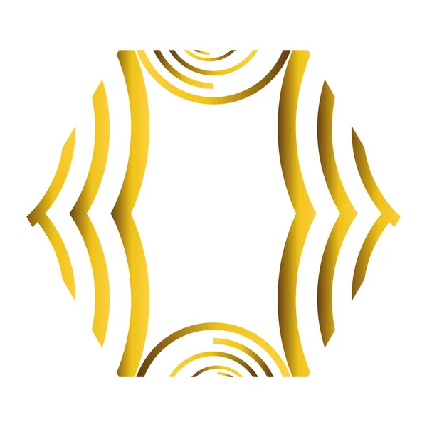 Ornamento Geometrico Oro Isolato Sfondo Bianco — Vettoriale Stock