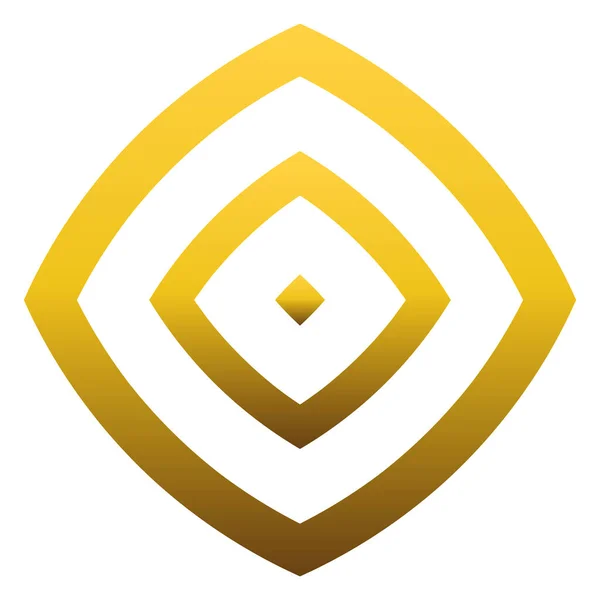 Ornamento Geometrico Oro Isolato Sfondo Bianco — Vettoriale Stock