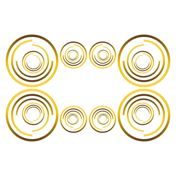 Gold Geometrisches Ornament Isoliert Auf Weißem Hintergrund — Stockvektor