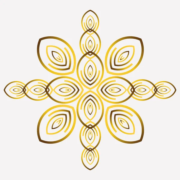 白い背景に隔離された金の花の装飾 — ストックベクタ