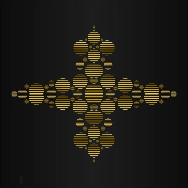 Золотой Геометрический Орнамент Черном Фоне — стоковый вектор