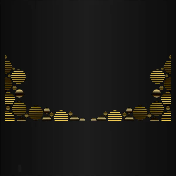 黑色背景上的黄金几何饰物 — 图库矢量图片