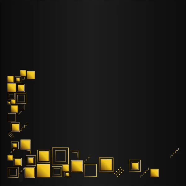 Gold Geometrisches Ornament Auf Schwarzem Hintergrund — Stockvektor