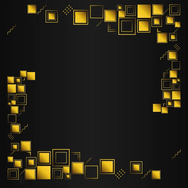 黑色背景上的黄金几何饰物 — 图库矢量图片