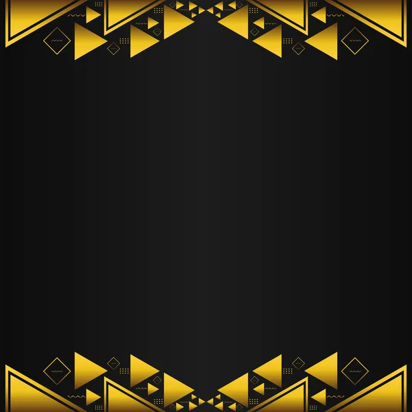 Gold Geometric Ornament Black Background — Stock Vector